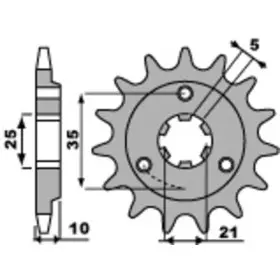 Pignon PBR acier standard 412 - 520
