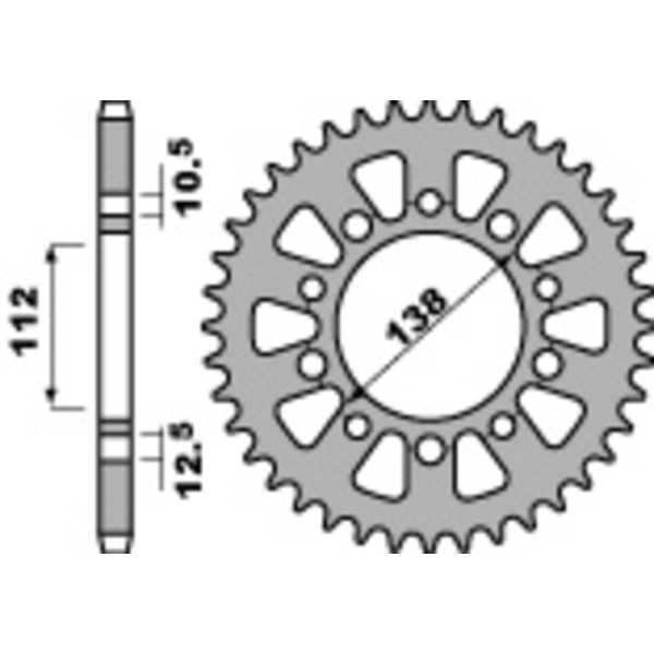 Couronne PBR Racing aluminium Ultra-Light anodisé dur 4384 - 520