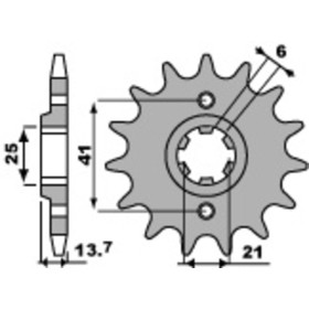 Pignon PBR acier standard 268 - 530