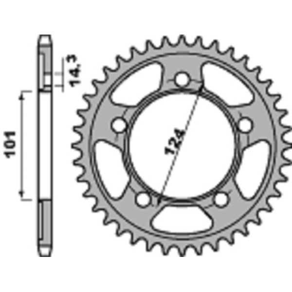 Couronne PBR Racing aluminium Ultra-Light anodisé dur 4686 - 520