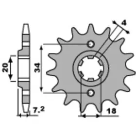 Pignon PBR acier standard 329 - 520
