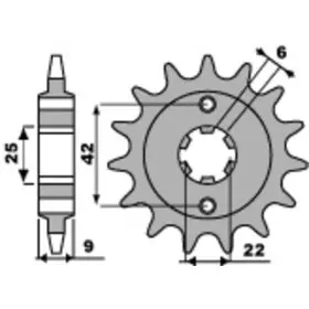 Pignon PBR acier standard 276 - 520