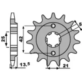 Pignon PBR acier standard 494 - 530
