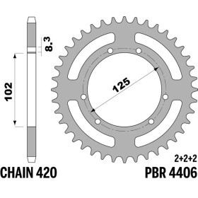 Couronne PBR acier standard 4406 - 420