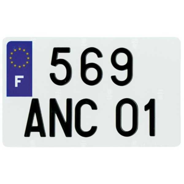 Plaques d'immatriculation Aluminium PRO PLAQUES FNI type F - 210x130 françaises 10 pièces