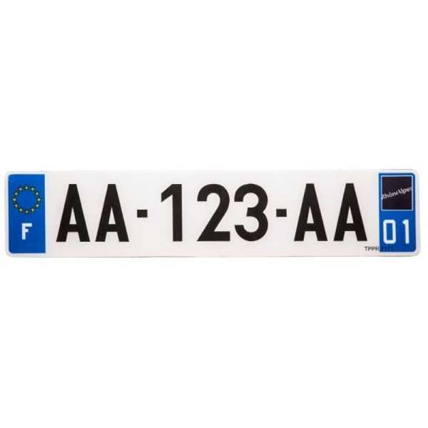 Plaques d\'immatriculation PVC PPI - SIV 520x110  département  75 - 10 pièces