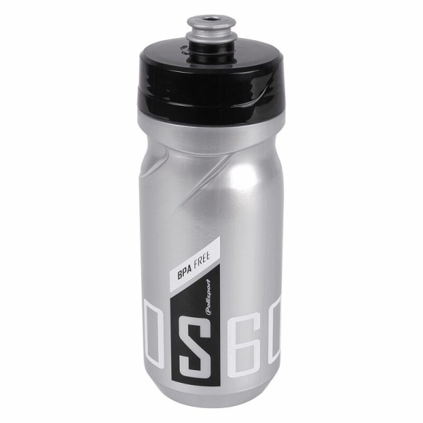Bidon POLISPORT S600 argent/noir/blanc bouchon à visser 600ml