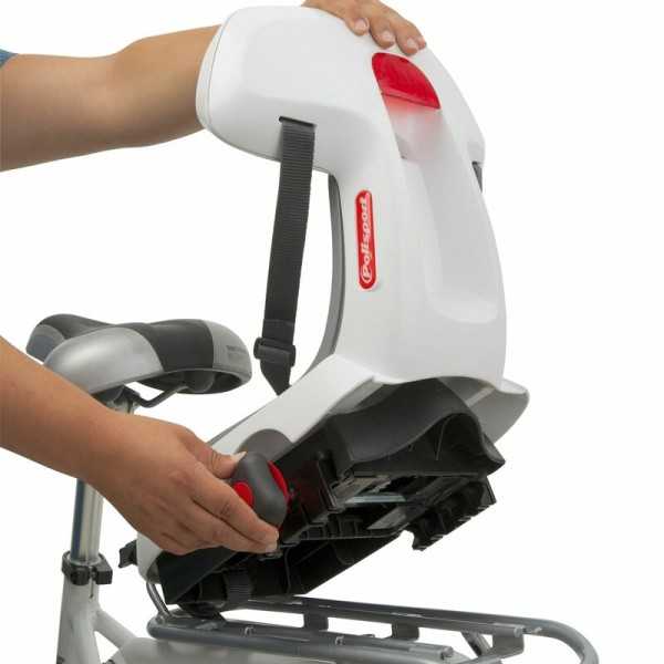 Siège de vélo arrière POLISPORT Guppy Junior fixation porte-bagages - gris clair/gris foncé