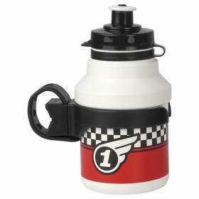Bidon POLISPORT Race + porte-bidon rotative blanc bouchon à clipser 350ml