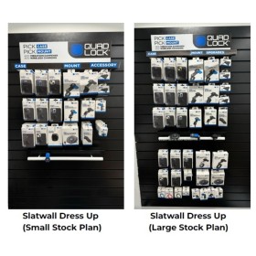 Présentoir type Slatwall QUAD LOCK - anglais