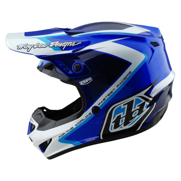Casque enfant TROY LEE DESIGNS GP Shutter - bleu/blanc