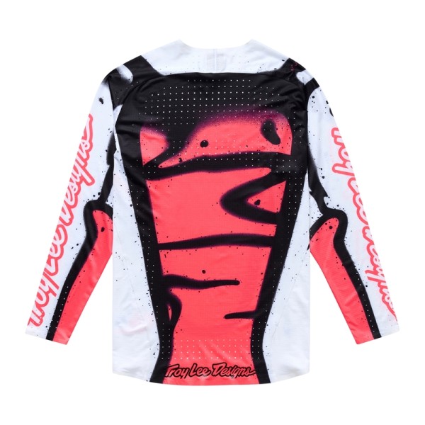 Maillot TROY LEE DESIGNS SE Ultra Membrane - blanc/Infra Red