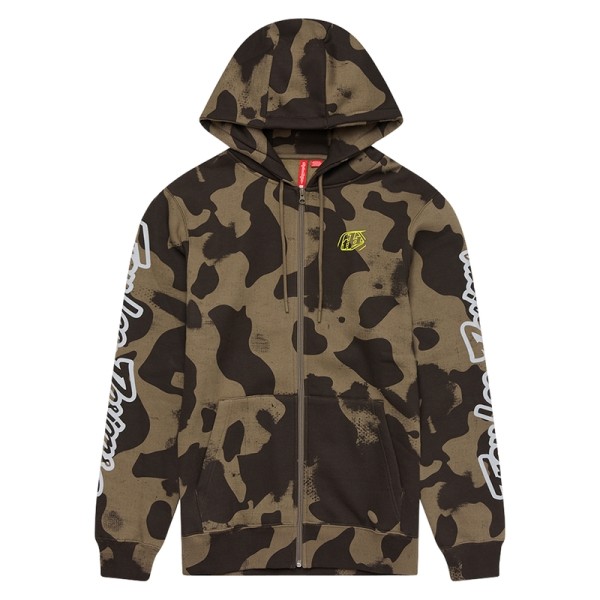 Hoodie TROY LEE DESIGNS Zip Up Branded - Olive Camo