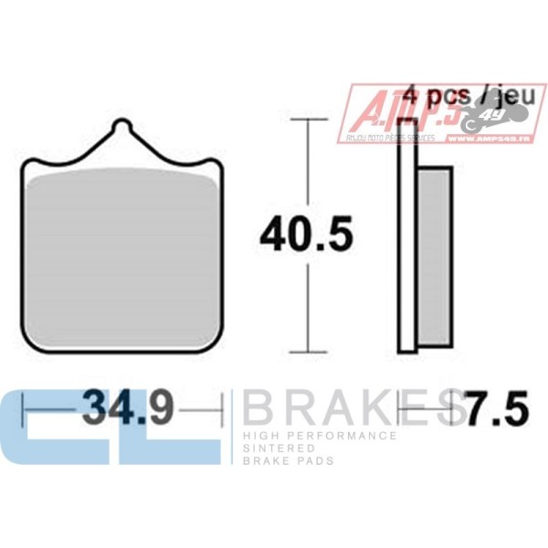 Plaquettes de frein CL BRAKES Usage: Racing Piste * 1033 C60