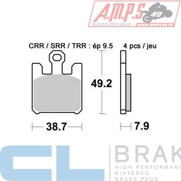 Plaquettes de frein CL BRAKES Usage: Racing Piste * 1110 C60