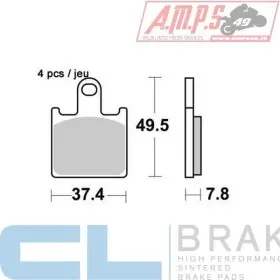 Plaquettes de frein CL BRAKES Usage: Racing Piste * 1177 C60