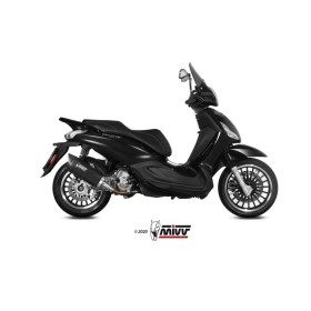 Silencieux MIVV Mover inox noir/casquette ABS noir Piaggio Beverly 300