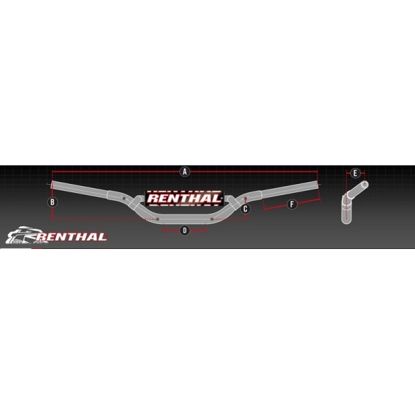 Guidon RENTHAL Fatbar 604 RC - anodisé dur