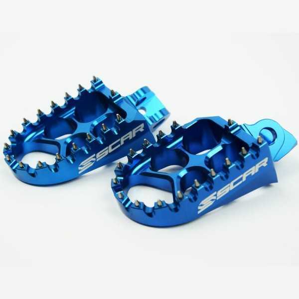 Repose-pieds SCAR Evo bleu Kawasaki KX65/80/85