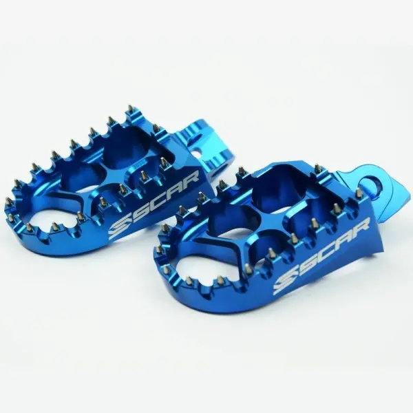 Repose-pieds SCAR Evo bleu Kawasaki KX65/80/85