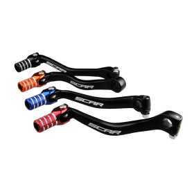 Sélecteur de vitesse SCAR noir mat/embout bleu Kawasaki KX250F