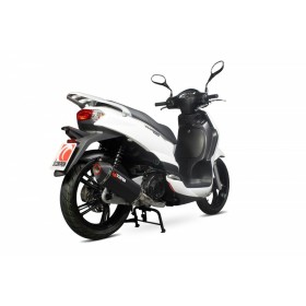 Ligne complète SCORPION Serket inox silencieux noir céramique/casquette noir ABS Peugeot Tweet 125