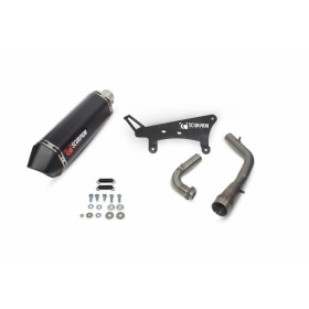 Ligne complète SCORPION Serket inox silencieux noir céramique/casquette noir ABS Peugeot Tweet 125