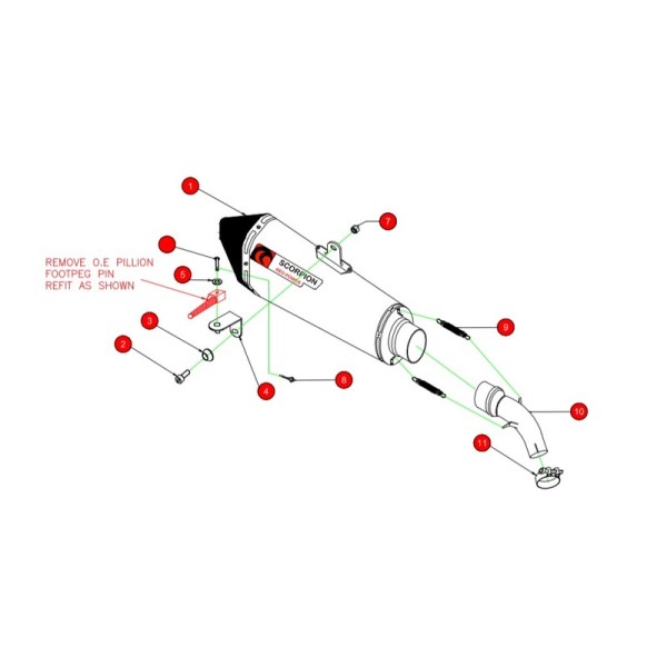 PIECES DETACH. SCORPION SUPPORT RSI117