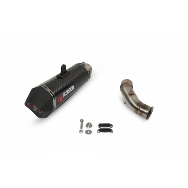 Silencieux SCORPION Serket Parallel carbone/casquette ABS noir KTM RC390