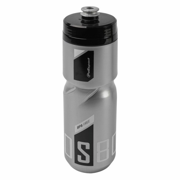 Bidon POLISPORT S800 argent/noir/blanc bouchon à visser 800ml