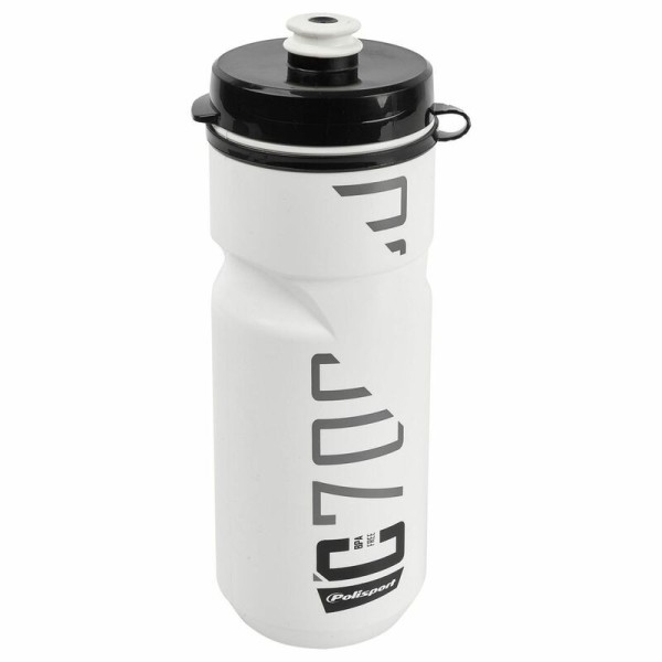 Bidon POLISPORT C700 blanc/noir bouchon à clipser 700ml