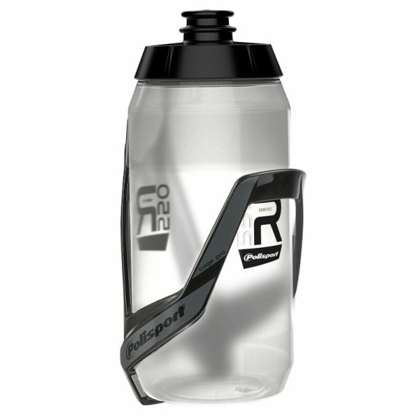 Kit porte bidon Pro + bidon R550 POLISPORT gris - 550ml