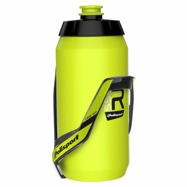 Kit porte bidon Pro + bidon R550 POLISPORT Fluo - 550ml