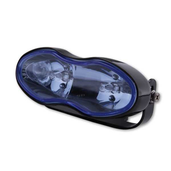 Eclairage SHIN YO Feu de route/feu de brouillard noir verre bleu 2x H3 55W