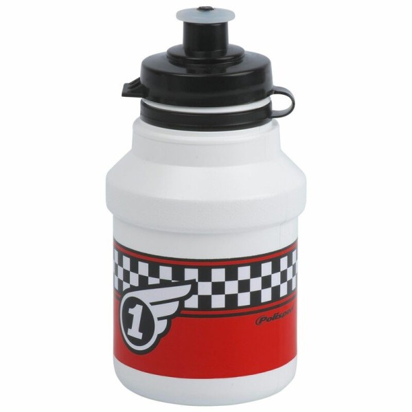 Bidon POLISPORT Race blanc bouchon à clipser 350ml