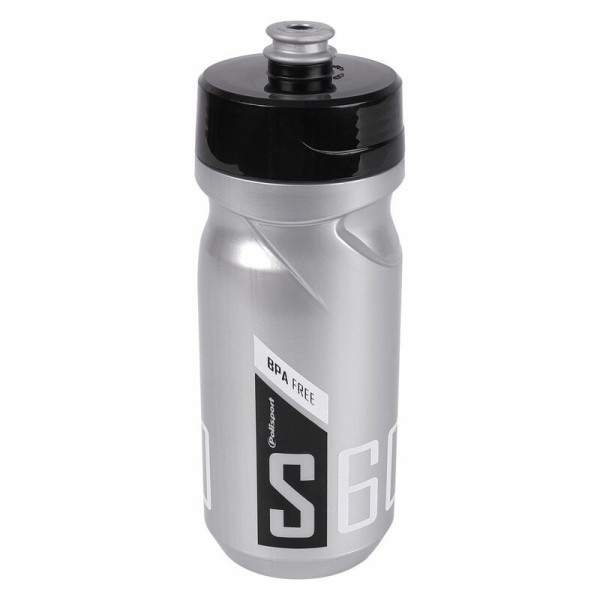 Bidon POLISPORT S600 argent/noir/blanc bouchon à visser 600ml