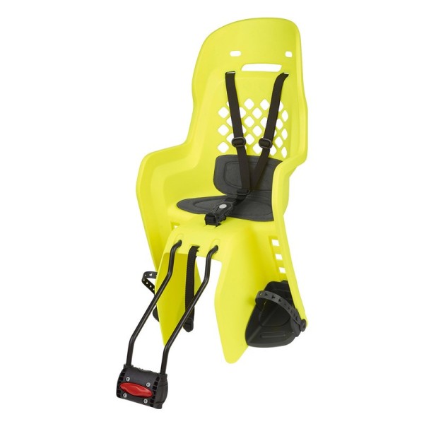 Siège enfant de vélo arrière POLISPORT Joy FF 29" fixation cadre - jaune fluo/gris foncé