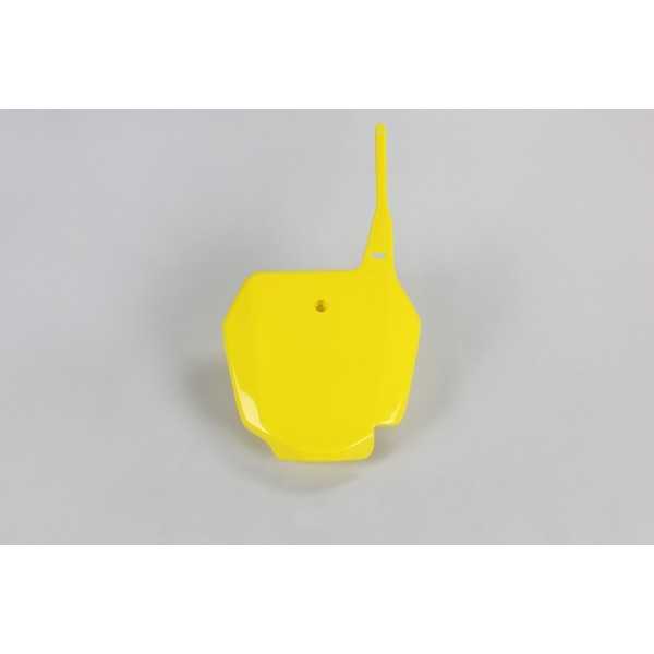 Plaque numéro frontale UFO jaune Suzuki RM85