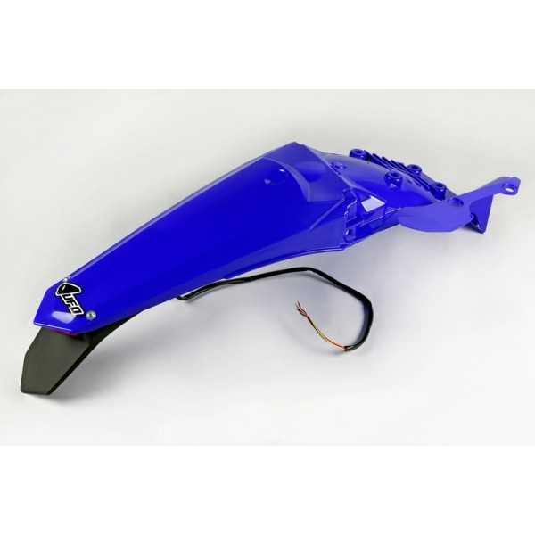 Garde-boue arrière + support de plaque avec feu UFO bleu Yamaha WR250F