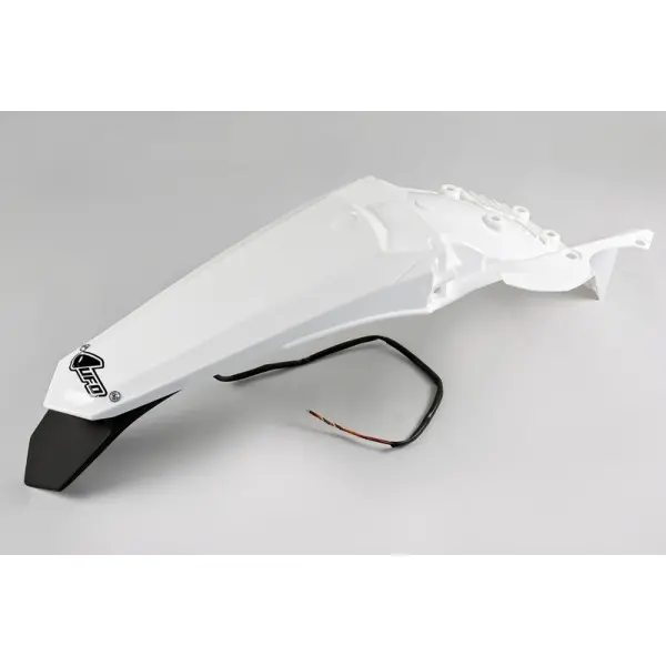 Garde-boue arrière + support de plaque avec feu UFO blanc Yamaha WR250F
