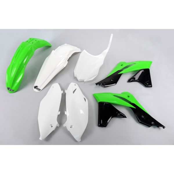 Kit plastique UFO couleur origine (14-15) vert/blanc/noir Kawasaki KX250F
