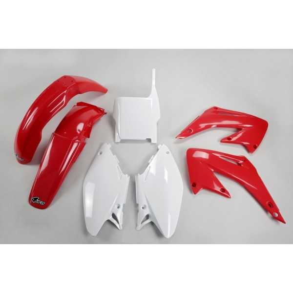 Kit plastique UFO couleur origine rouge/blanc Honda CR125R/250R