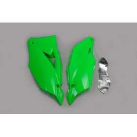 Plaques latérales UFO vert fluo Kawasaki KX450