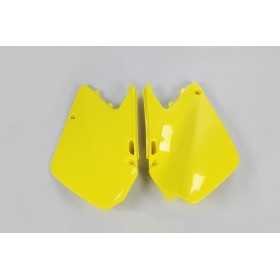 Plaques latérales UFO jaune Suzuki RM125/250