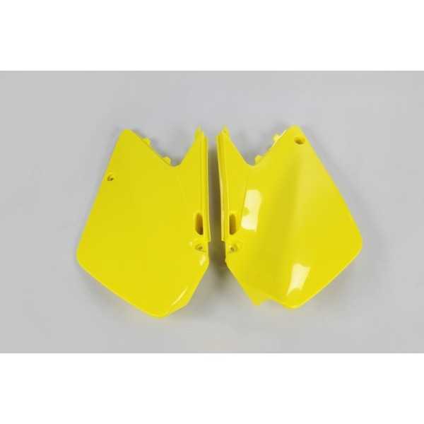 Plaques latérales UFO jaune Suzuki RM125/250