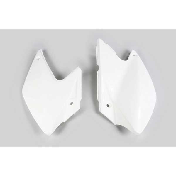 Plaques latérales UFO blanc Kawasaki KLX450R