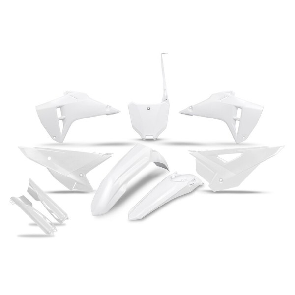 Kit plastiques complet avec protections de fourche UFO - blanc mat