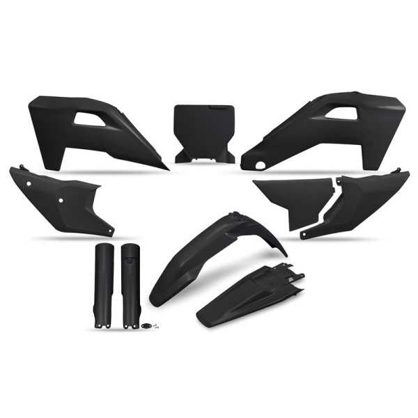 Kit plastiques complet avec protections de fourche UFO - noir