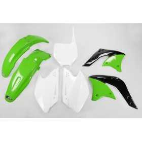 Kit plastique UFO couleur origine vert/blanc Kawasaki KX250F