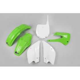 Kit plastique UFO couleur origine vert/blanc Kawasaki KX80